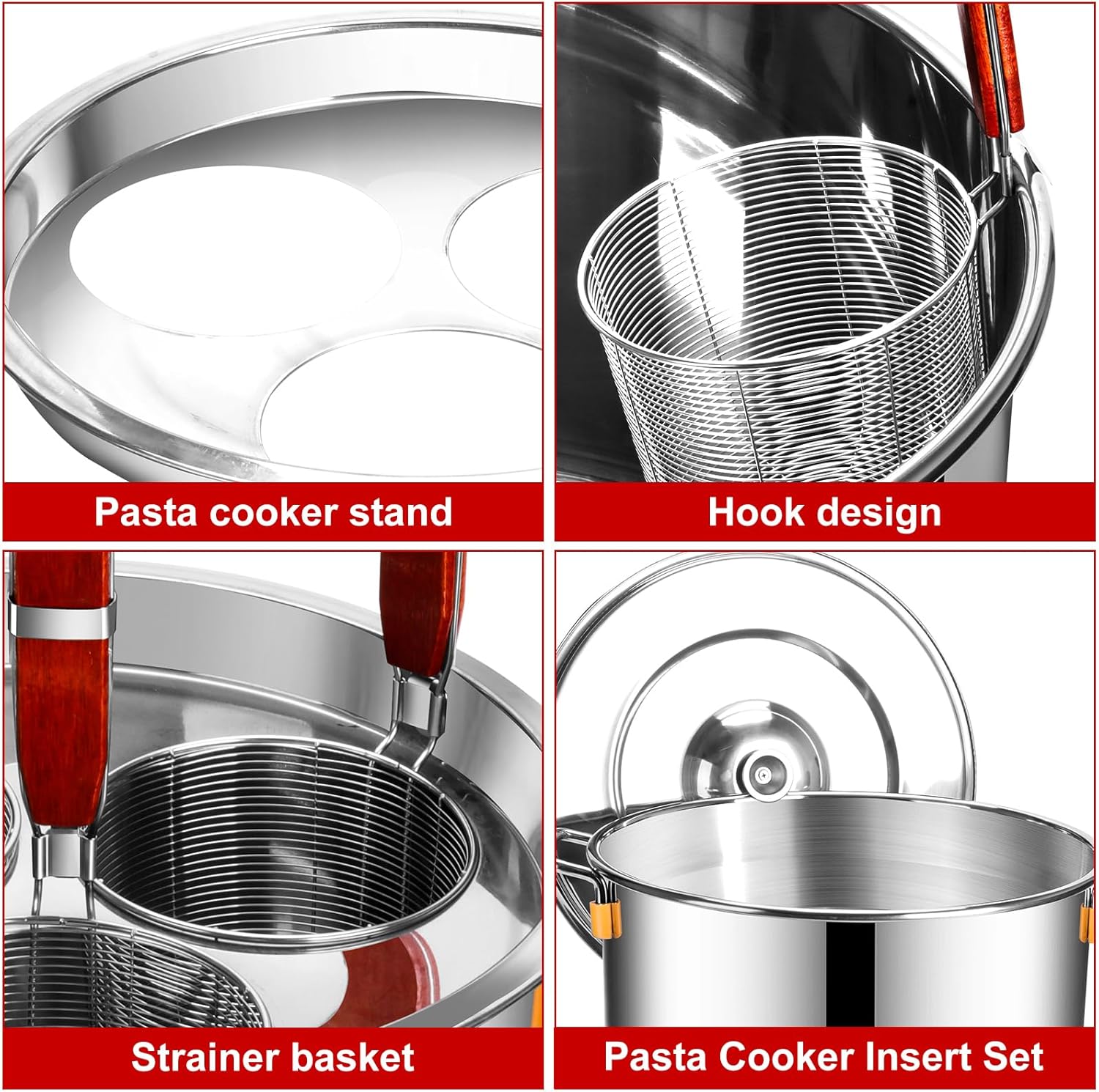 Pasta Cooker Set with Strainer Basket