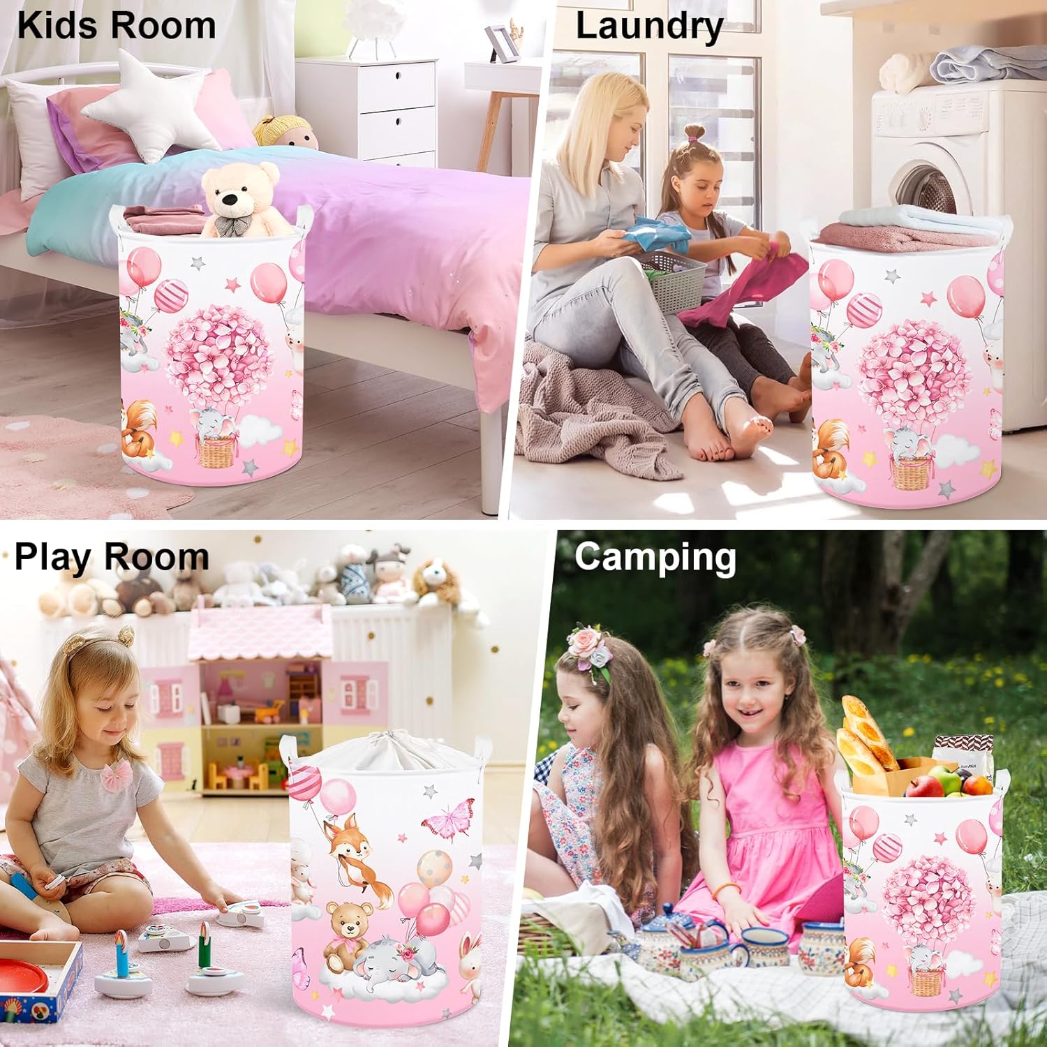 Clastyle Pink Balloon Animal Storage Basket