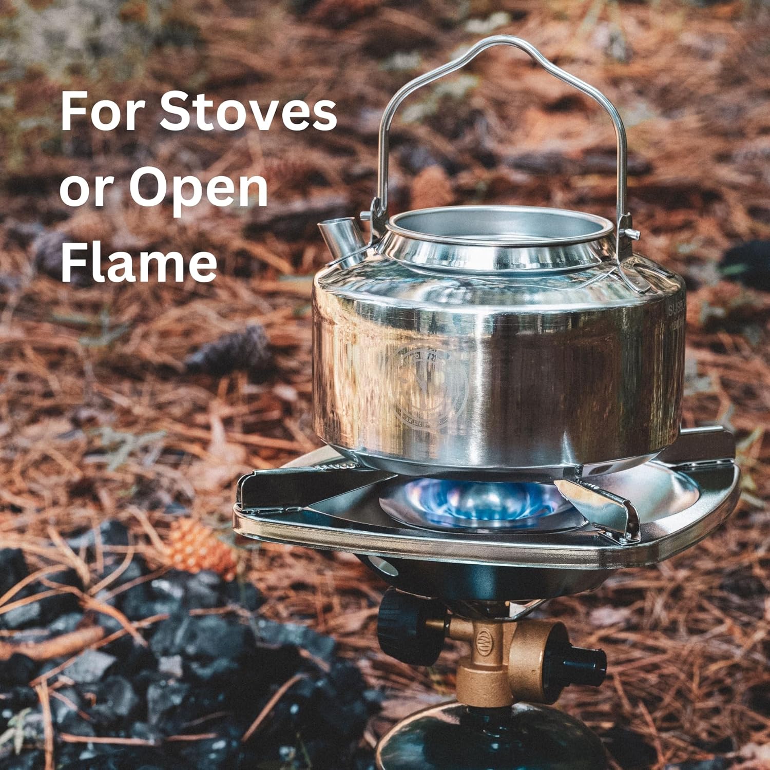 Compact camping kettle for tea and coffee on the go