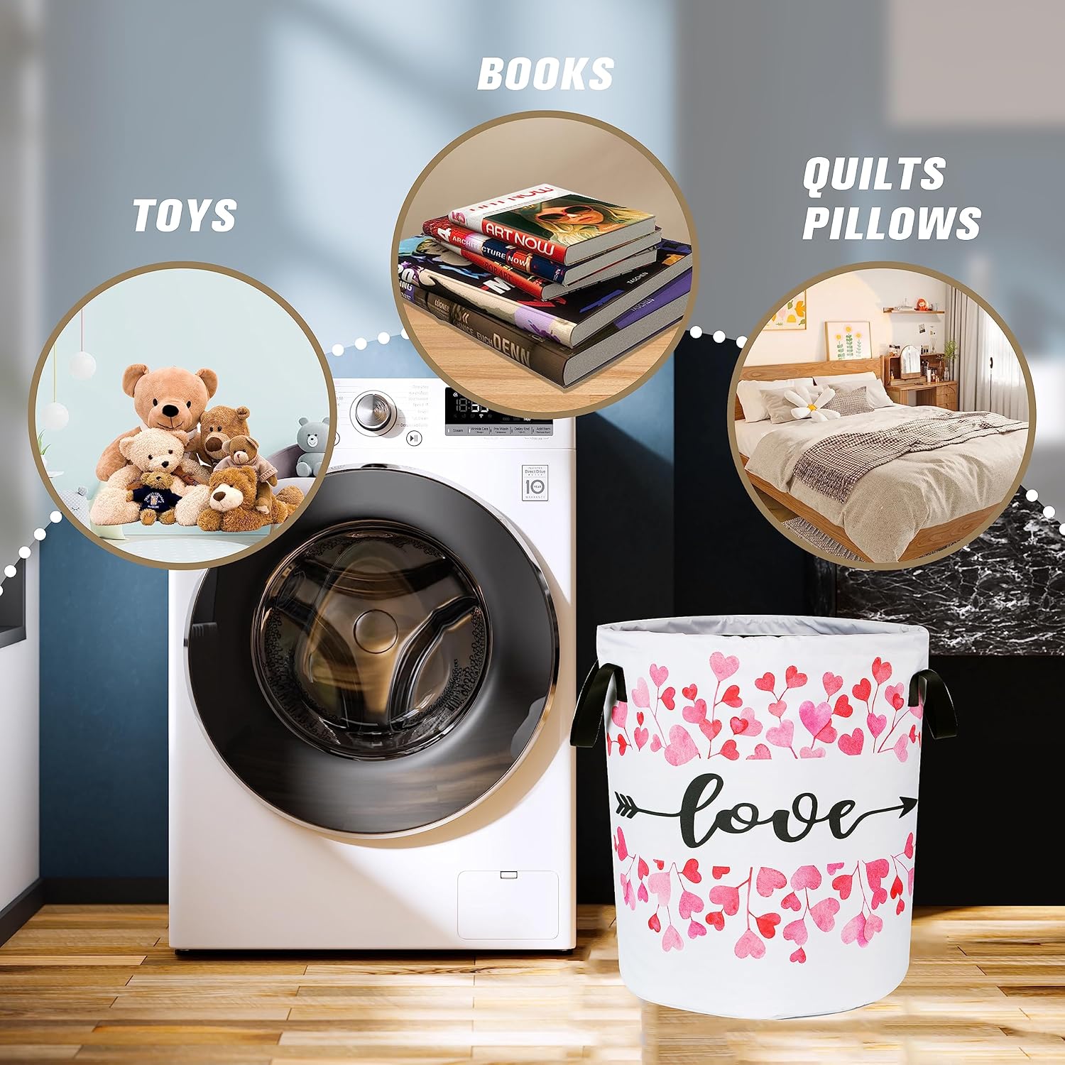 Love Laundry Basket Red Heart
