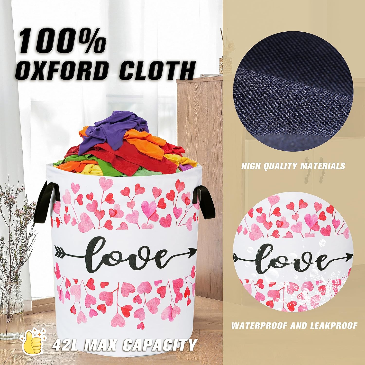 Love Laundry Basket Red Heart