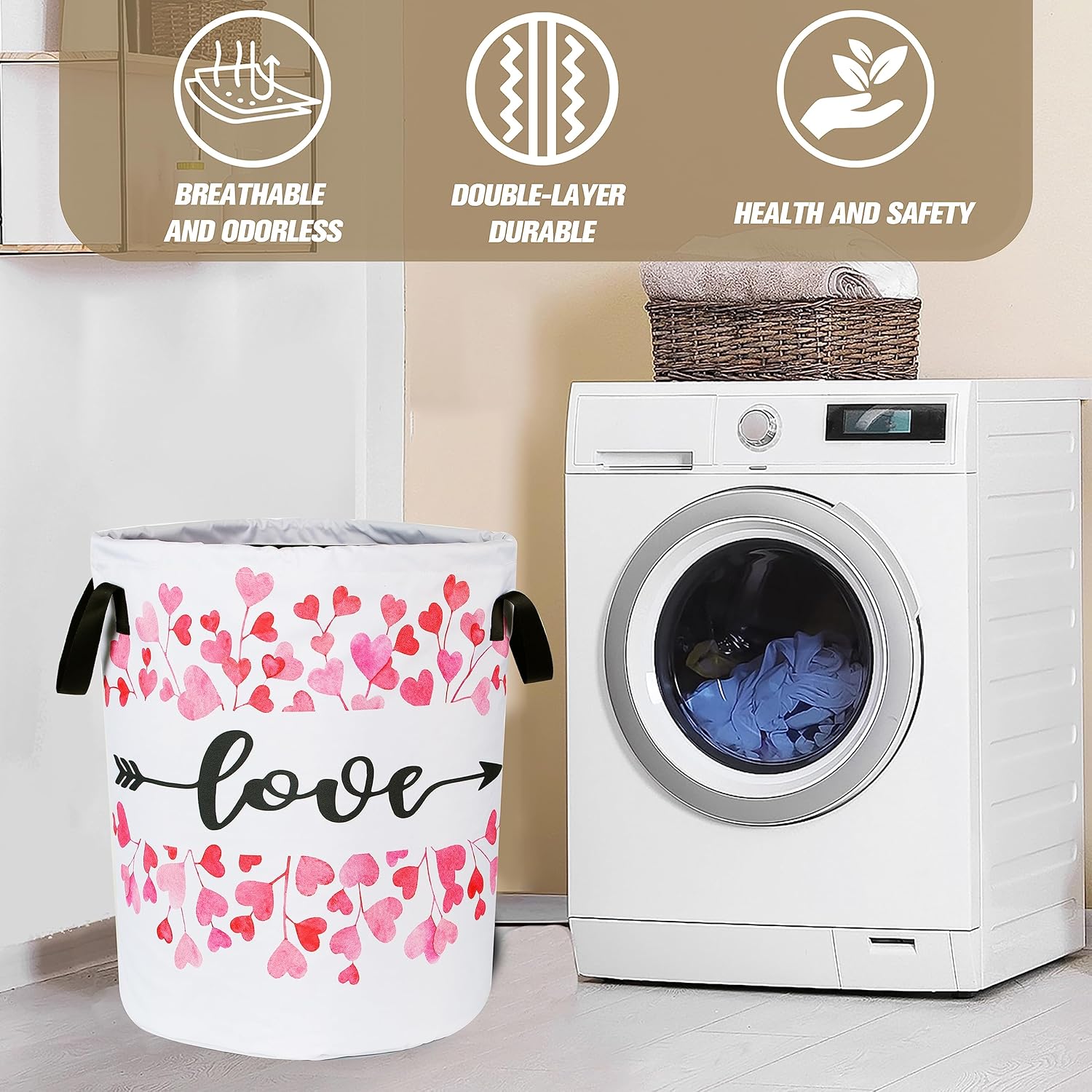 Love Laundry Basket Red Heart